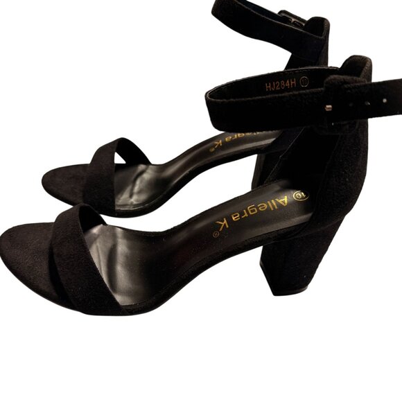 Allegra K Woman's Open Toe Chunky High Heel Ankle Strap Sandals Black 10 - Picture 5 of 11